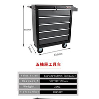 KAFUWELL PK4539T Armoire à outils professionnelle OEM à 5 tiroirs, capacité de charge de 150 kg, garantie de 3 ans, avec étagères pour outils au choix
