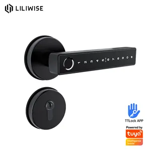 Liliwise Tuya TTlock Khóa Kỹ Thuật Số Tay Nắm Cửa Thông Minh Chống Nước Cửa Nội Thất Thiết Kế Thời Trang Cho Cửa Gỗ