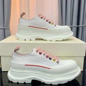 Zapatillas de lona de diseñador de alta gama para mujer, estilo casual, con cordones, suela gruesa, personalizables, blancas, para caminar, para mujer y hombre - Product Image 1