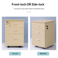 Serrure de meuble antivol en acier inoxydable à triple verrouillage pour armoire de bureau et tiroir de classeur, avec design triptyque