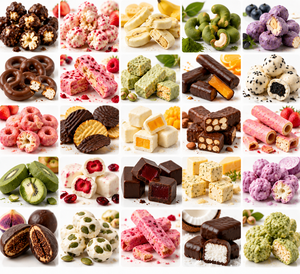 Ligne de production automatique de glaçage <span class=keywords><strong>au</strong></span> chocolat pour les snacks aux amandes, cacahuètes, <span class=keywords><strong>noix</strong></span> de cajou, pistaches, <span class=keywords><strong>noix</strong></span>, noisettes, yaourts <span class=keywords><strong>et</strong></span> fruits. - Product Image 4