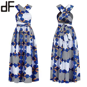 Amazon Venta caliente Africana ropa tie dye vestido de verano mujer gorda vestido elegante nuevo estilo de moda de las mujeres