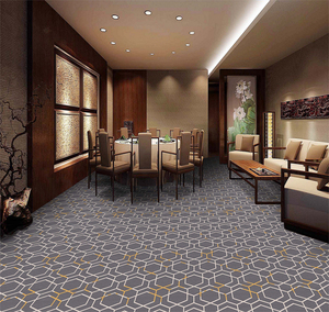 3D Printed Fancy Gold Blue Printed Fireproof <b>Banquet</b> Room Wedding Hall Theatre Hotel Wall to Wall Luxury Carpet - Product Image 1