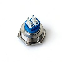 Bouton poussoir électronique plat en acier inoxydable et aluminium de 30 mm, étanche IP65, 6 broches, non éclairé, 110 V CA, 1NO1NC SPST, pour usage domestique