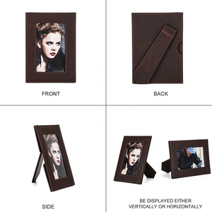 Handmade Full Grain Leather Photo Frame 5X7 <strong>Home</strong> &amp; Office Decor with Stand for Desktop Display - Product Image 5