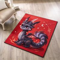 Tapis tufté personnalisé avec motif graphique, tapis de sol en peluche rectangulaire à l'art animalier fantastique, tapis imprimé avec image personnalisée pour la décoration de chambre