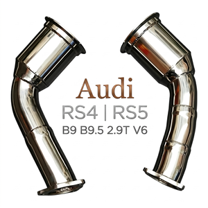 Sistema de bajada de escape de alto flujo Vortex SS304 de alto rendimiento para Audi RS4 RS5 B9 B9.5 2.9T V6 Twin Turbo, kits de ajuste de ajuste directo - Product Image 1