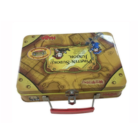 Boîte en fer blanc rectangulaire personnalisée de qualité alimentaire en gros, boîte à lunch élégante avec poignée pour le rangement de sandwichs, biscuits et gâteaux