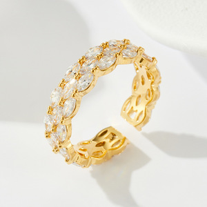 Luxurious Full Zirconium Open <b>Ring</b> Pave Setting <b>Adjustable</b> Fashion Jewelry Party Stylish Index Finger <b>Ring</b> - Product Image 4