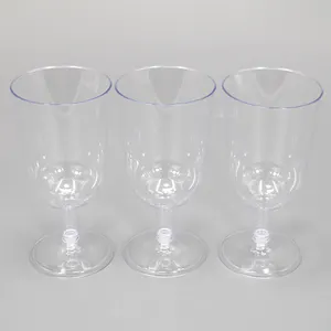 Toptan için plastik şarap bardağı tek kullanımlık PS veya PP şampanya flüt tek kullanımlık plastik bardak