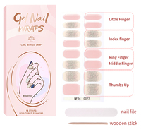Zhengxiang Personnalisé 3D Brillant UV Photothérapie Semi-Durci Gel Nail Stickers Étanche Style Français pour Europe Amérique