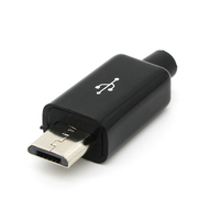 Conector Micro USB 2.0 Tipo A Macho de Alta Calidad y Económico, para Soldar, de 5 Pines, para Bricolaje