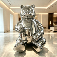 Escultura Abstracta de Acero Inoxidable Pulido Espejo, Arte Metálico Moderno de Lujo para Decoración de Vestíbulos de Hoteles y Parques, OEM