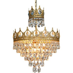 Vintage French Crown Crystal Chandelier Full Spectrum <b>Led</b> <b>Light</b> Home Decor Living Room Bedroom Entryway Wedding Lighting - Product Image 4