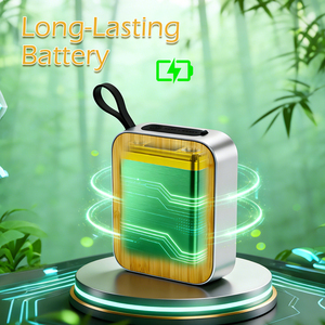 Haut-parleur <span class=keywords><strong>Bluetooth</strong></span> en bois carré simple en bambou et acier inoxydable, design créatif personnalisé - Product Image 2