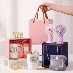 Private Label Corporate Gift Set with <b>Mug</b> Fan and Home Textile, Employee Appreciation Gift Box Supplier - Product Image 4
