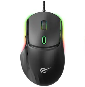 Havit MS965 Ergonomic Colorful Light Rgb Computer Wired Gaming Mous Gamer Usb Optical Glowing Mouse Gaming Custom Logo