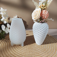 Moule en résine DM1379 pour pot de fleurs à écailles de dragon, moule en silicone 3D fait main pour vase à écailles de serpent, pour la création d'œuvres d'art en plâtre et béton