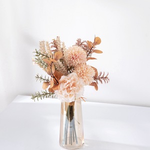 ช่อดอกไม้ประดิษฐ์ CallaFloral สีพีชชมพู ดอกโบตั๋น ดอกแดนดิไลออน สำหรับตกแต่งงานแต่งงาน ตกแต่งบ้าน จัดแจกัน - Product Image 1