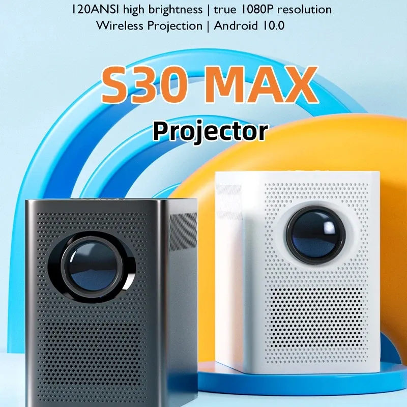 Smart proiettore S30 MAX 4K Video Home Theater 400 ANSI Lumens Android 10 proiettori portatili WIFI BT HDMI IN LCD piccolo proiettore