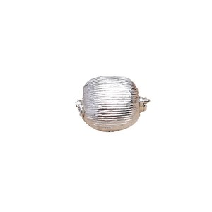 Collier d'accessoires en perles de 12 mm avec boucle carrée, argent 925, finitions et composants de bijoux carrés brossés - 5744 - Product Image 4