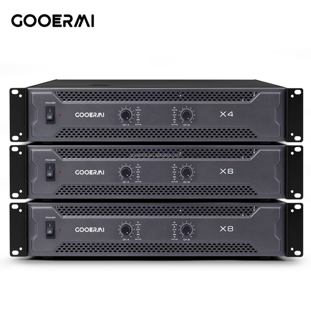 Gooermi X4 X6 X8 Power Amplifier 2 Channels*800watt Professional 2U Audio Amp for Sound System