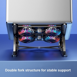 Support de radiateur pour ordinateur <span class=keywords><strong>portable</strong></span> Stockage pliable Base de <span class=keywords><strong>refroidissement</strong></span> refroidie par air, Style: Quatre ventilateurs - Product Image 5