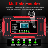 Chargeur de batterie 12v6a à protection multiple, chargeur de batterie intelligent à impulsions pour voiture et moto, réparation et maintien de la batterie