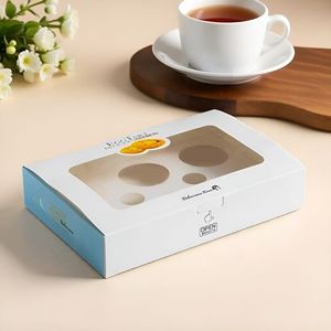 Tùy Chỉnh Cá Nhân Kraft Giấy UV Đảng Bao Bì Thực Phẩm Ngăn Matt Cán 2 4 6 Gói Macaron Donut Bánh Pastry Bento Hộp - Product Image 2