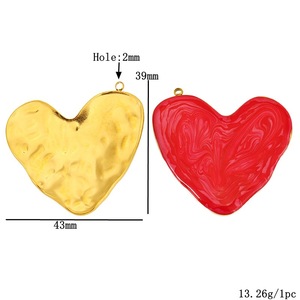 Colgante de Corazón de Acero Inoxidable Estilo Goteo de Aceite, Fornituras de Joyería para Accesorios de Collares y Pendientes DIY - Product Image 2