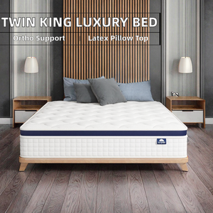 Colchón de Lujo King Size Individual con Memoria Ortopédica y Muelles Ensacados, Colchón de Hotel 5 Estrellas con Cubierta Superior de Látex Natural para Dormitorio - Product Image 1