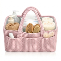 Organisateur de couches pour bébé avec poignée - Panier de rangement pour le change, panier portable pour la crèche, organisateur de couches pour voiture, cadeau pour bébé