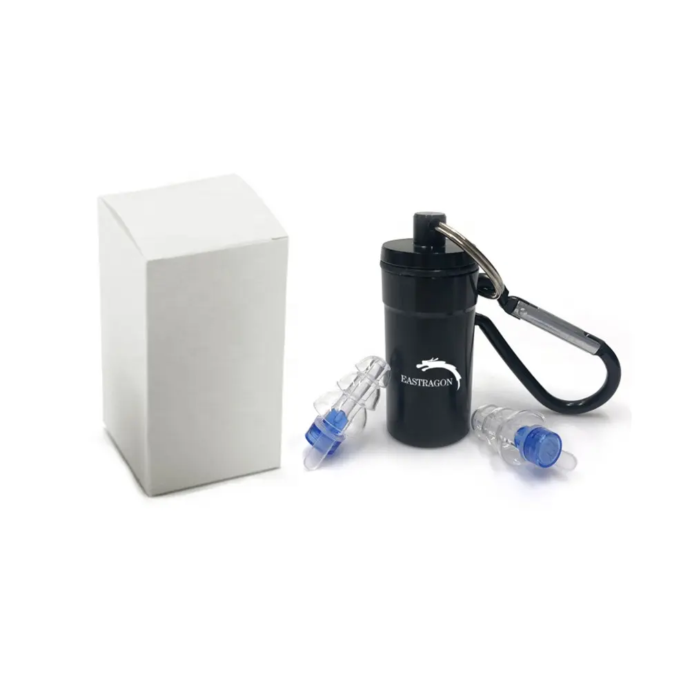 2022 Soundproof dj ear plugs black blue high fidelity concert earplugs with carrying case