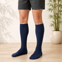 Chaussettes de compression en bambou unisexe, hauteur genou, à compression ferme, à double densité, tricotées, avec logo personnalisé, OEM, vente en gros, approvisionnement en vrac
