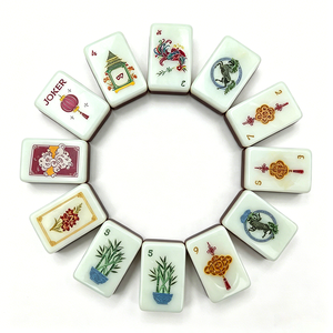 Colección de Fichas de Mahjong Personalizadas: Fuego + Fortuna - Fuego de Brasas, Juego de Mahjong Americano de Acrílico Rojo de Doble Capa - Product Image 3