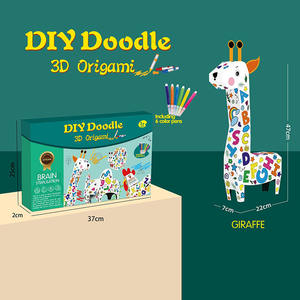 3D纸板长颈鹿儿童绘画教育创意玩具-KSF 广东制造 DIY涂鸦 - Product Image 6