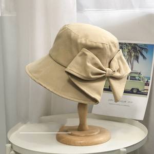 Noeud papillon japonais femmes chapeau d'été décontracté pêcheur chapeau résistant aux UV mignon chapeau <span class=keywords><strong>de</strong></span> soleil - Product Image 2