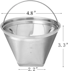 नई डबल परत ड्रिप 304 स्टेनलेस स्टील संभाल कॉफी डालो से अधिक फिल्टर