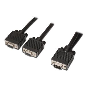 Adaptateur vidéo noir A113-0081 avec 2 VGA MA B15 H 45cm Pack de 3 pour produits de présentation - Product Image 1