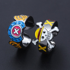 Bague en alliage métallique ajustable à extrémité ouverte, 9 designs, thème Anime Monkey D. Luffy Straw Hat Crew, pour Cosplay - Product Image 5