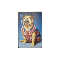Plaque Métallique Personnalisée Vintage Vierge en Forme de Drapeau National pour Décoration Intérieure