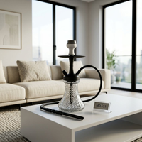 Ensemble complet de chicha en verre arabe de luxe avec sac de transport, kit de fumage portable pour narguilé
