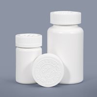 Flacons de pilules en plastique blanc ronds vides avec bouchon à rabat pour capsules comprimés Emballage de stockage pharmaceutique avec bouchon à rabat