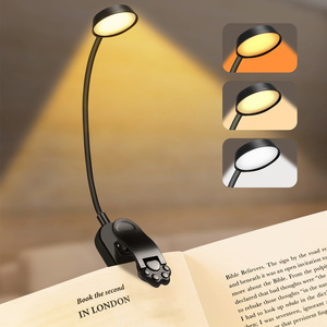Lampu Meja LED Lampu Jepit 3 Mode Kecerahan Lampu Jepit Dapat Diredupkan Baterai Isi Ulang Lampu Baca Jepit Fleksibel - Product Image 1