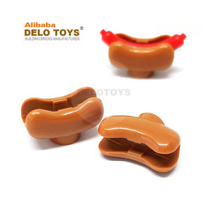 Delo Speelgoed (3 Kleuren) diy Bulk Plastic Bouwstenen Bakstenen Abs Materiaal Voedsel Brood Hot Dog/Worst Broodje (NO.25386) - Product Image 1