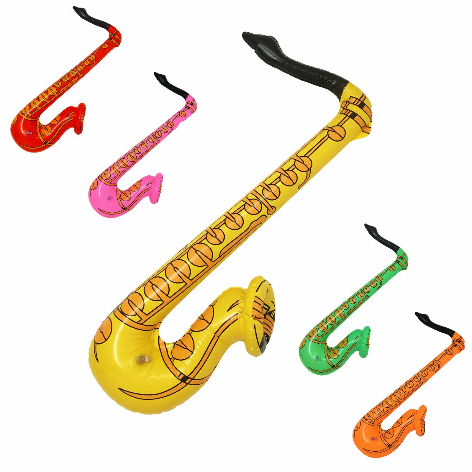 Factory Price Kids Toy Musical Instruments Inflatable Saxophones Blow Up Fancy Dress Party Disco Musical Accessories