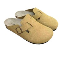 Mules en daim véritable de haute qualité, légères, antidérapantes, en EVA, unisexes, pantoufles en cuir de luxe pour femmes