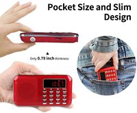 Radio FM Multifuncional Mini L-218 con Altavoz, Súper Recepción, Linterna LED, Carga USB-C, Soporte para Tarjeta de Memoria de Plástico