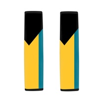 Coussin de ceinture de sécurité en néoprène avec drapeau des Bahamas imprimé sur mesure, 2 pièces, accessoire de décoration intérieure pratique pour véhicule