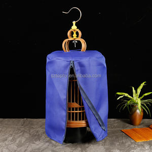 Cage à oiseaux ronde en bambou avec accessoires cage à oiseaux vintage cages suspendues avec gobelets d'alimentation pour petits oiseaux perroquet - Product Image 5